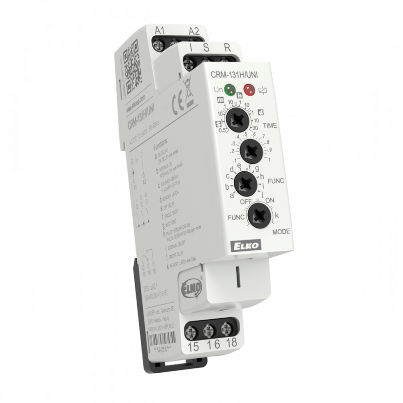 Multifunkční časové relé se třemi ovládacími vstupy ELKO CRM-131H/UNI