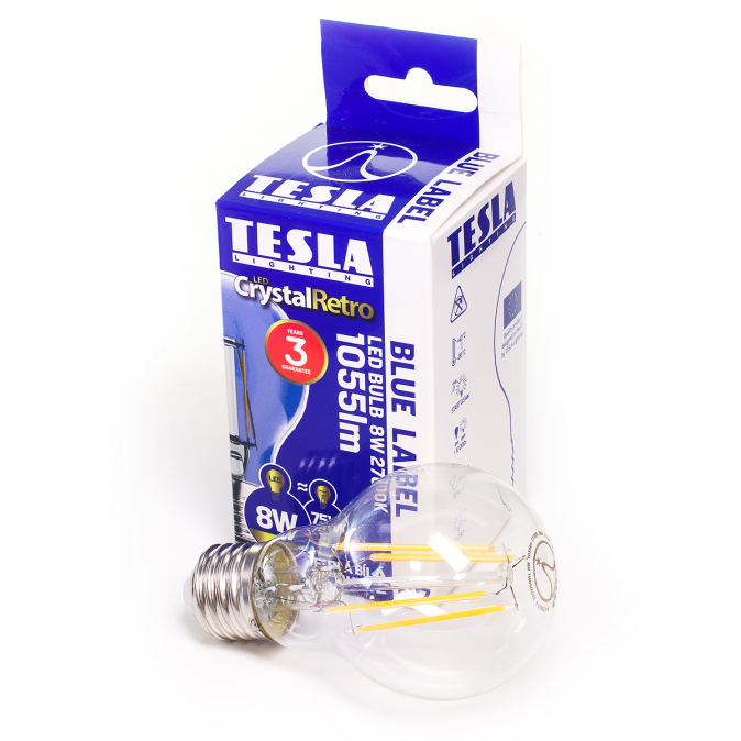 Tesla - LED FILAMENT RETRO BULB E27, 8W