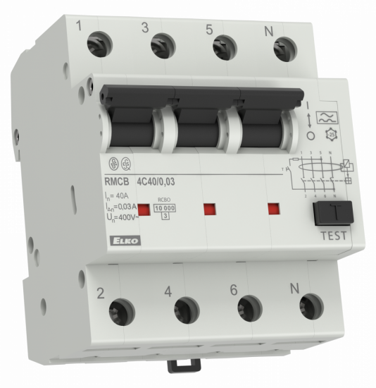 Combined residual current circuit breaker RMCB-4C/0,03