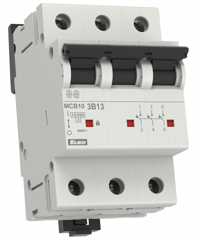 3pole Miniature circuit breakers, characteristics B RELAYS.TECH