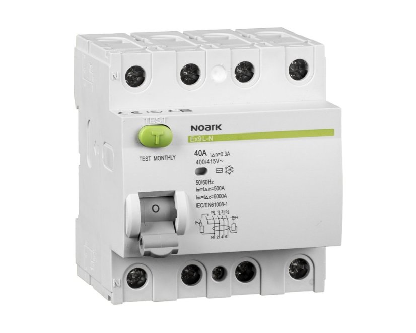Proudový chránič Noark Ex9L-N 4P 40/0,03