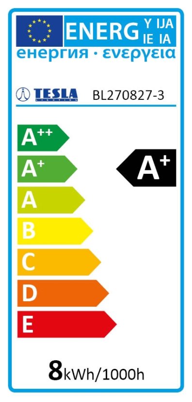 Tesla - LED FILAMENT RETRO BULB E27, 8W